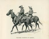 Frederic Remington drawing of cowboys on their horses