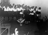 Mary McLeod Bethune speaking at 41st anniversary convocation