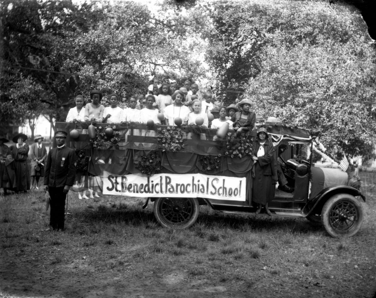 St. Benedict Catholic School parade float - Saint Augustine, Florida.