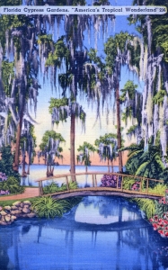 Postcard of Cypress Gardens in Winter Haven, Florida.