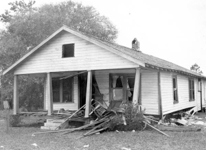 Destroyed home of Harry and Hariette Moore.