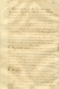 Handwritten legislative document from Florida's territorial period with numbered sections in cursive script.